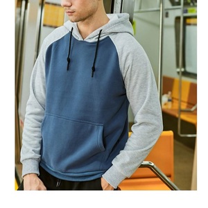 เสื้อฮู้ดผู้ชายผ้าคอตตอนผ้าเฟรนช์เทอร์รี่โอเวอร์ไซส์มาใหม่เสื้อฮู้ดเปิดไหล่แบบเรียบผ้าถักแบบออกแบบได้เองพร้อมโลโก้พิมพ์ลาย - Product Image 5