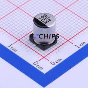 ตัวเก็บประจุอิเล็กโทรไลต์อะลูมิเนียมแบบ SMD รุ่น EEEHC1C101XP ขนาด D6.3xL7.7 มม. 100uF 20% 16V 81mA-120Hz - Product Image 1