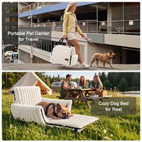 Siège de voiture pour chien amovible et lavable, en mousse à mémoire de forme, pour les voyages