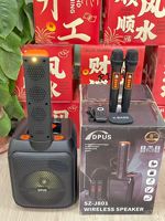 Altavoz Bluetooth SZ-j801 de 8 Pulgadas con Luces LED RGB, Lámpara de Columna, 7.4V 4500mah 40W, Altavoz Inalámbrico de Alta Potencia con Doble Micrófono para Karaoke