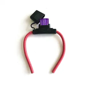 Pabrik Tahan Air 100A Maxi Sekering Wire In-Line Mobil Otomotif Maxi Blade Fuse Holder dengan Penutup dan Kabel Merah untuk Perahu 6-12AWG