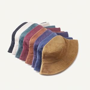 Chapeau Bob Unisexe en Velours Côtelé Couleur Unie Style Pêcheur Japonais pour Femme et Homme, Rétro Rayé pour l'Automne, Quotidien et Fêtes - Product Image 3