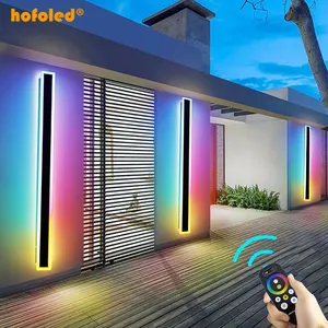 Hofoled Nordic Minimalist Decorate Exterior Led Outdoor Home Garden Wall Sconce Lighting Outside Long Strip Linear Wall Lights