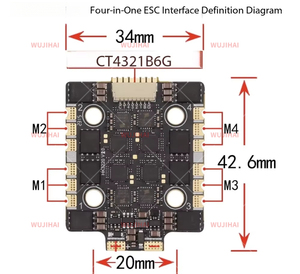 ชุดควบคุมการบินโดรน <span class=keywords><strong>Mini</strong></span> V2 รุ่น 65A BLHeli_32 4in1 <span class=keywords><strong>ESC</strong></span> ขนาด 20x20 มม. รองรับ <span class=keywords><strong>2</strong></span>-6S พร้อมบารอมิเตอร์ รองรับ <span class=keywords><strong>DJI</strong></span> O3 สำหรับ FPV Racing - Product Image 4