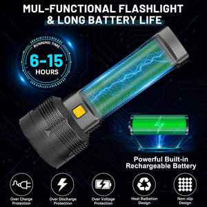 Lampe torche de survie et d'urgence rechargeable par USB, solaire, haute puissance, LED, projecteur, lampe de poche alimentée par énergie solaire, vente en gros - Product Image 6