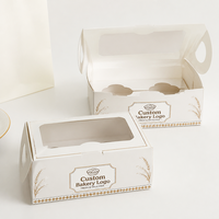 Boîte d'emballage pour tartelettes aux œufs avec couvercle à clipser, en papier résistant à la graisse, pour desserts à emporter, fourniture sous marque privée pour cafés et desserts