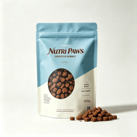 Sacs à friandises pour chiens personnalisés de qualité supérieure, sachets refermables à fond plat, emballage pour aliments pour animaux de compagnie avec fermeture éclair, fenêtre transparente, friandises pour chats