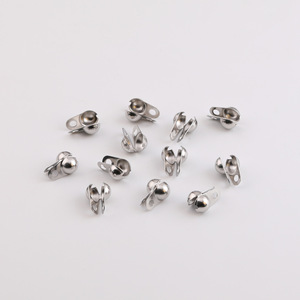 Cadena de cuentas redondas de acero inoxidable con doble orificio y cierre lateral de doble orejeta, estilo sencillo, chapada, accesorios de joyería DIY - Product Image 3