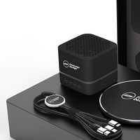 Ensemble technologique promotionnel avec logo lumineux, haut-parleur sans fil 3-en-1, chargeur inductif, cadeau pour les salons professionnels, cadeau promotionnel de marque