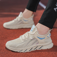 Zapatos Deportivos Antideslizantes Cómodos para Hombre, Estilo Casual de Corte Bajo, con Cordones, Suela Resistente al Desgaste, Color Sólido, Tela de Algodón