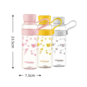 Botella de Agua de <span class=keywords><strong>PC</strong></span> de 520 ml a Prueba de Fugas, Diseño de Cerdito de Dibujos Animados, <span class=keywords><strong>Boca</strong></span> Ancha con Correa de Transporte, Portátil, Reutilizable y Ecológica - Product Image 6