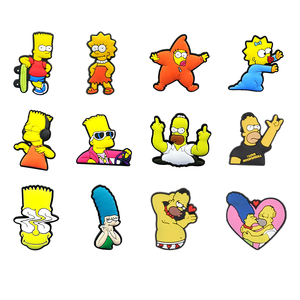 Caliente dibujos animados Simpson familia personajes zapato encantos al por mayor personalizado PVC goma zapato encantos para Croc zuecos - Product Image 2