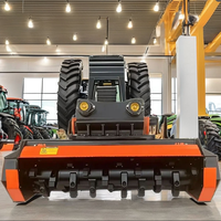 TOPS Forest Mulcher Mini Skid Steer Mulcher Tracked Loader con Alimentazione Idraulica, Attacco Cippatore ad Alta Efficienza