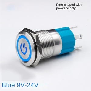 16mm 220V Round LED IP65 Stainless Steel Momentary Locking <b>Light</b> Switch with <b>Push</b> Button - Product Image 5
