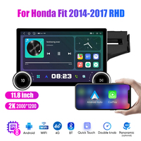 Autoradio Android 11.8 pouces 2Din pour Honda Fit 2014-2017 RHD 2K QLED écran voiture stéréo lecteur DVD Carplay Android Auto