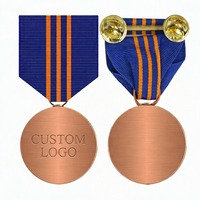 Médaille militaire méritoire de la marine avec logo vierge personnalisé Insignes d'honneur 3D moulés sous pression Médaille de ruban de récompenses