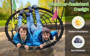 Zoshine Bestseller Sicherheitsgeprüftes 40-Zoll Outdoor-Netzschaukel Schwarz Extra Starkes Spinnennetz-Design für Hinterhof und Garten - Product Image 6