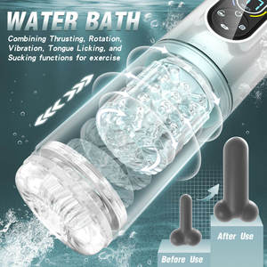 Godet de masturbation à rotation automatique et aspiration pour hommes, 7 fréquences de vibration, masturbateur premium en TPE, étanche IPX7, rechargeable par USB - Product Image 4