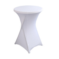 Couvertures de table de barre noires Nappe de table de barre extensible avec jupe Jupe de table de cocktail ronde