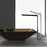 Robinet de lavabo en cuivre massif, style nordique, noir, simple, eau chaude et froide, carré, blanc, salle de bain, lavabo