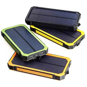 smartphone 10000 mah wasserdichte elektronik-solarstrombank ladegerät 20000 mah tragbares solarladegerät powerbank für handy