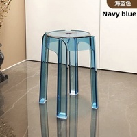 Tabouret fantôme bleu Tabouret empilable en résine