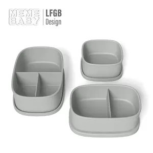 New Arrival Trending Easy Bento Storage Box Food Grade Silicone Kids Lunch Box Portable Spill Proof Serving Portable Lunch Box