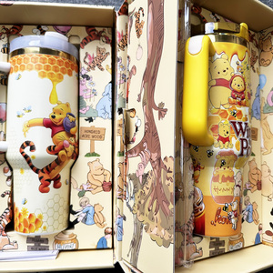 Newley מותאם אישית חבילת קריקטורה <span class=keywords><strong>pooh</strong></span> דוב 40 עוז כפול קיר ואקום חיצוני בוער מכונית עם תיבת מתנה - Product Image 1