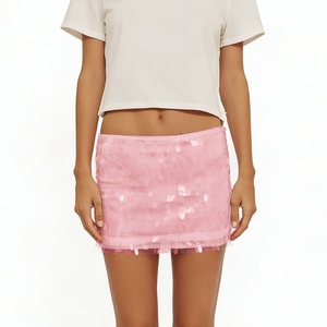 Minigonna da donna con paillettes a goccia - <span class=keywords><strong>Gonna</strong></span> da festa a <span class=keywords><strong>vita</strong></span> <span class=keywords><strong>bassa</strong></span> in rete trasparente Abbigliamento donna Sehe Fashion - Product Image 3