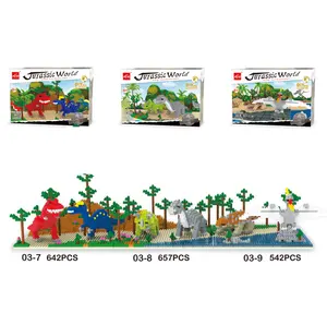 Oyuncak inşaat blokları dinozor serisi jurassic dünya mini blok oyuncak sıcak satış diy oyuncak inşaat blokları çocuklar için