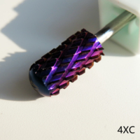 Fraise à ongles professionnelle personnalisée pour manucure, grande taille, lisse, violette, en carbure de tungstène 3XC 4XC 5XC