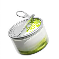 Bocaux en plastique transparents à ouverture facile avec couvercle à anneau, pour emballage alimentaire, thon, aliments pour animaux de compagnie, 250 ml