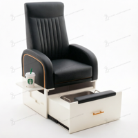 Sillón de Pedicura de Lujo para Salón de Uñas, Plataforma Negra con Ducha, Silla de Masaje para Manicura y Pedicura, Spa para Pies, Silla de Masaje para Pies
