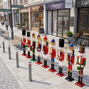 <span class=keywords><strong>Casse</strong></span>-<span class=keywords><strong>noisette</strong></span> géant en <span class=keywords><strong>bois</strong></span> de 180 cm (6 pieds) noir et bleu, statue de soldat de Noël pour décoration extérieure de centres commerciaux - Product Image 4