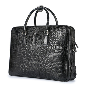 Bolso de Negocios de Cuero Genuino para Hombre con Patrón de Cocodrilo <span class=keywords><strong>Siamés</strong></span> de Europa del Este, Bolso de Hombro de Gran Capacidad, Maletín - Product Image 5