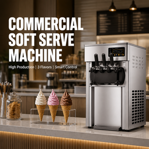 Máquina de Helado Suave Comercial A-168, 18L/H, 3 Cabezales, con Compresor <span class=keywords><strong>Panasonic</strong></span> para Cafetería y Heladería - Product Image 3