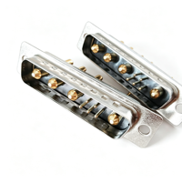 Connecteur Combo D-Sub 9W4 9 Broches à Courant Élevé, 5 Broches Mâles et 4 Broches Femelles, 30A, Plaqué Or, Broches Solides, à Souder, Type Standard