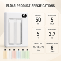 Mini humidificateur ultrasonique EL045 en gros avec diffuseur d'arômes et boîte colorée pour l'hôtellerie et la maison