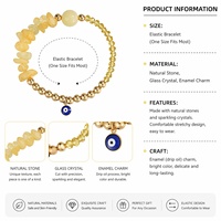 Bracelet élastique en pierres naturelles et cristaux, avec pendentif porte-bonheur, pour femme, vente en gros, faible MOQ, Woying