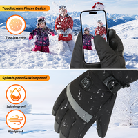 Gants électriques chauffants imperméables à doigts entiers rechargeables par USB pour le camping, la pêche, la chasse, le ski