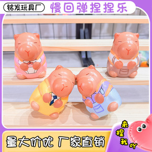 ของเล่นบีบตุ๊กตาคาปิบาร่าเป่าลม PU บรรเทาความเครียด รูปสัตว์ สำหรับเด็กอายุ 8-13 ปี ของเล่นสำหรับเด็กผู้ชายและเด็กผู้หญิง - Product Image 5