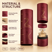 Caja de Cartón Biodegradable con Logotipo Personalizado para Perfumes de Lujo, Tubo de Papel para Perfume, Caja Redonda Cilíndrica de Cualquier Tamaño para Regalos de Cosméticos y Velas