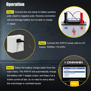 <span class=keywords><strong>TOP</strong></span> Neuankömmling KONNWEI KW510 Autobatterie analysator mit Autore parat ur werkzeug Auto ladegerät - Product Image 5