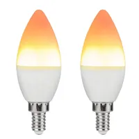 Bombilla LED de llama parpadeante, candelabro blanco cálido de 1,2 vatios