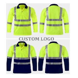 مرحبا بكم طويل حركة المرور من الدرجة 3 عاكسة بولو للعمل مع شعار مخصص - Product Image 6