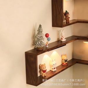 Wooden Corner <b>Shelf</b> Wall Mounted Floating Storage <b>Rack</b> For Christmas Decor And Toys - Product Image 4