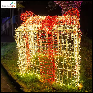 Suministros de decoración navideña, luces LED de Navidad, caja de regalo con motivo luminoso, luz para exteriores para Año Nuevo - Product Image 3