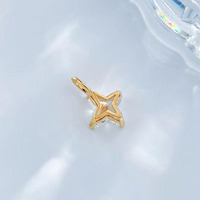 Collane con Pendenti Delicati in Oro 18K con Diamanti Coltivati in Laboratorio a Taglio Stella Brillante, Catenine con Charms di Diamanti, Gioielli Raffinati da Donna
