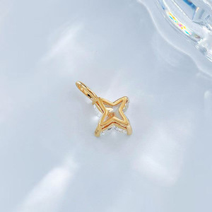Kalung Liontin Berlian Buatan Laboratorium Emas 18K Model Bintang Berkilau Mewah untuk Wanita, Rantai Berlian, Liontin Perhiasan Berkualitas Tinggi - Product Image 3
