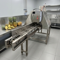 Volledig automatische ananas schil-, kern- en staartafsnijdende en -scheidingsmachine, industriële ananas schilmachine